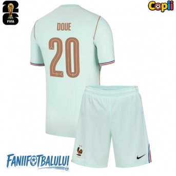 Franța Desire Doue #20 Echipament de Fotbal Replică Mondial 2026 Copii Deplasare (+ Șorturi)
